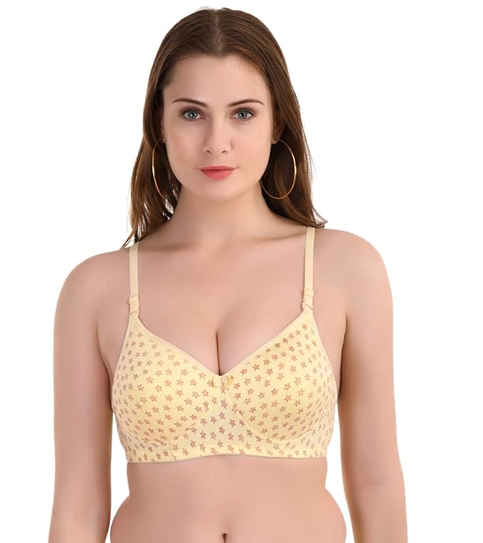 Liamoure Seamless Demi Cup Cotton Blend Lightly Padded Low/Half Coverage Bra