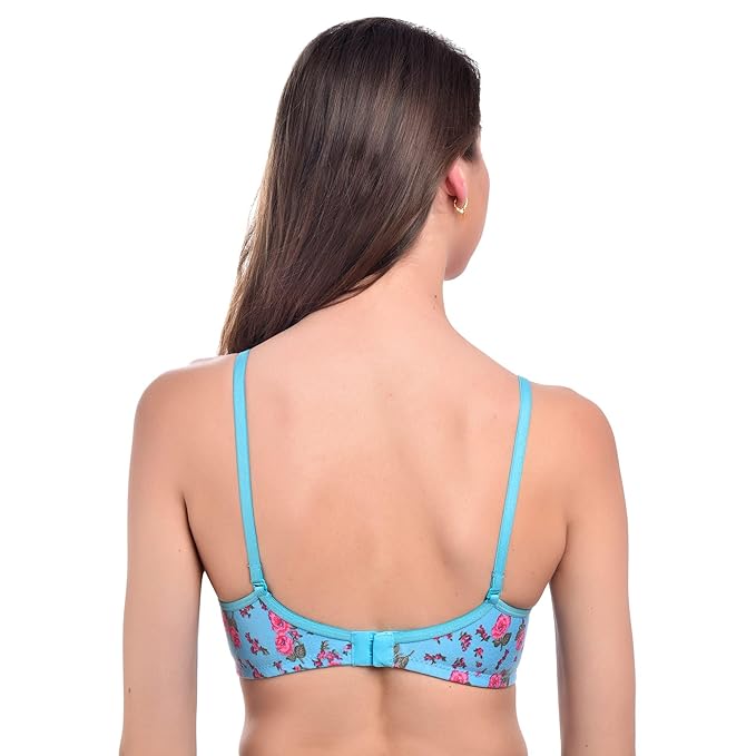 Liamoure Women's Non Padded Every Day Printed Floral Bra