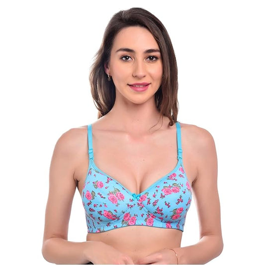 Liamoure Women's Non Padded Every Day Printed Floral Bra