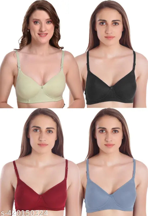 Liamoure Seamless Molded Cup Lightly Padded Bra for Women