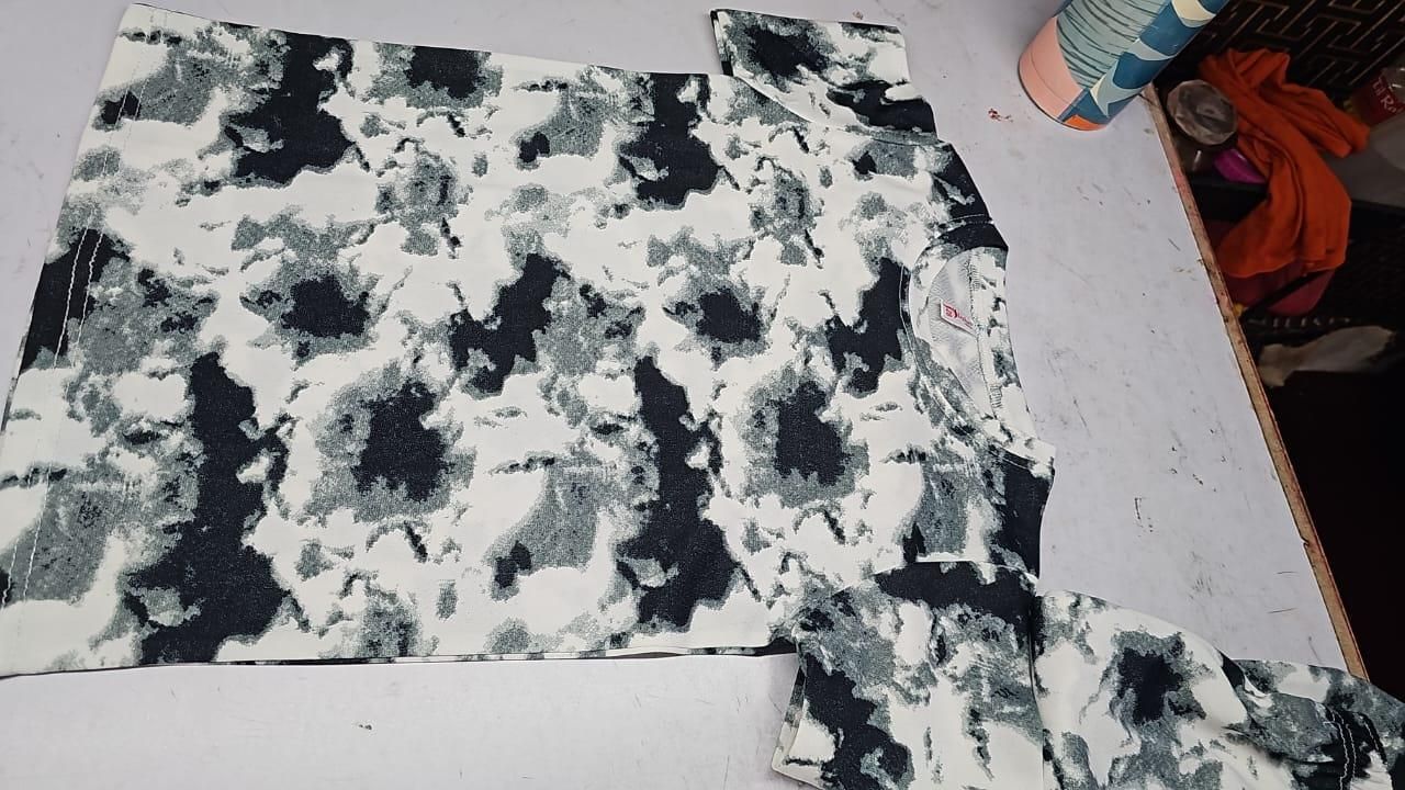 Black White Tie Dye Nightwear Set for Women