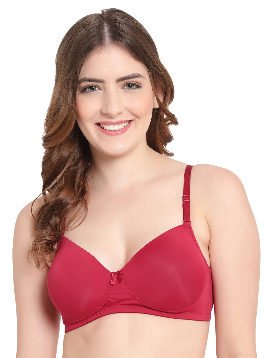 Best wireless bra - Liamoure Darling Duchess maroon T-shirt bra with padded cups and adjustable straps for ultimate comfort and support.