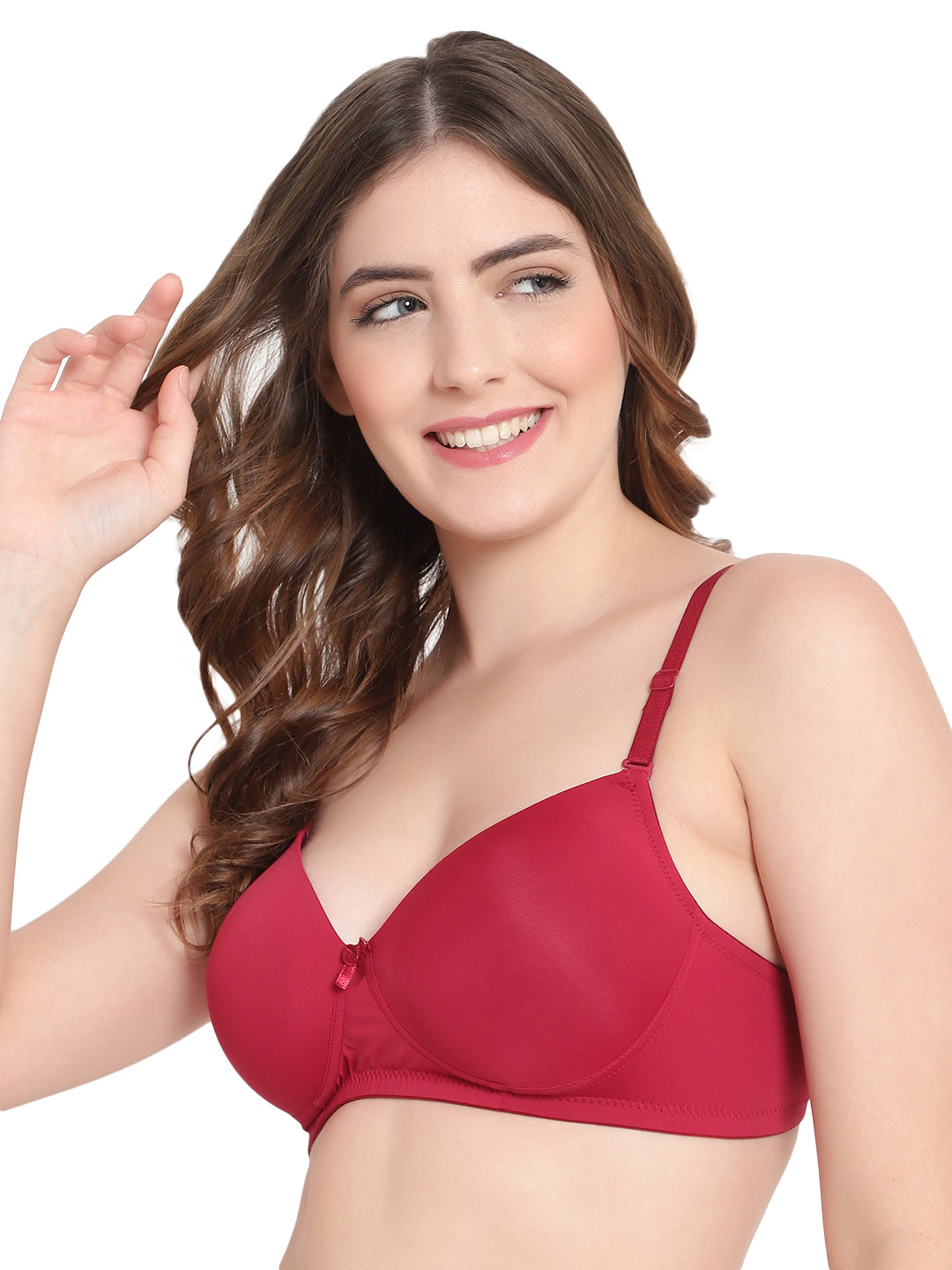 Liamoure Darling Duchess maroon T-shirt bra, featuring a non-wired, padded design with premium fabric for a smooth and seamless fit.