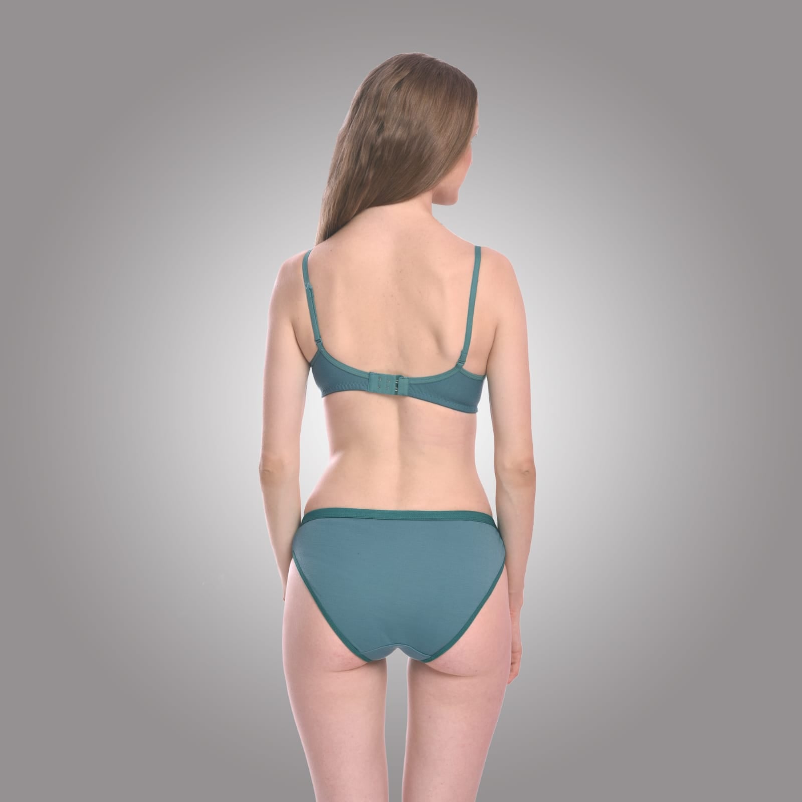 back view Liamoure best cotton bras without underwire Lightly Padded  blue color