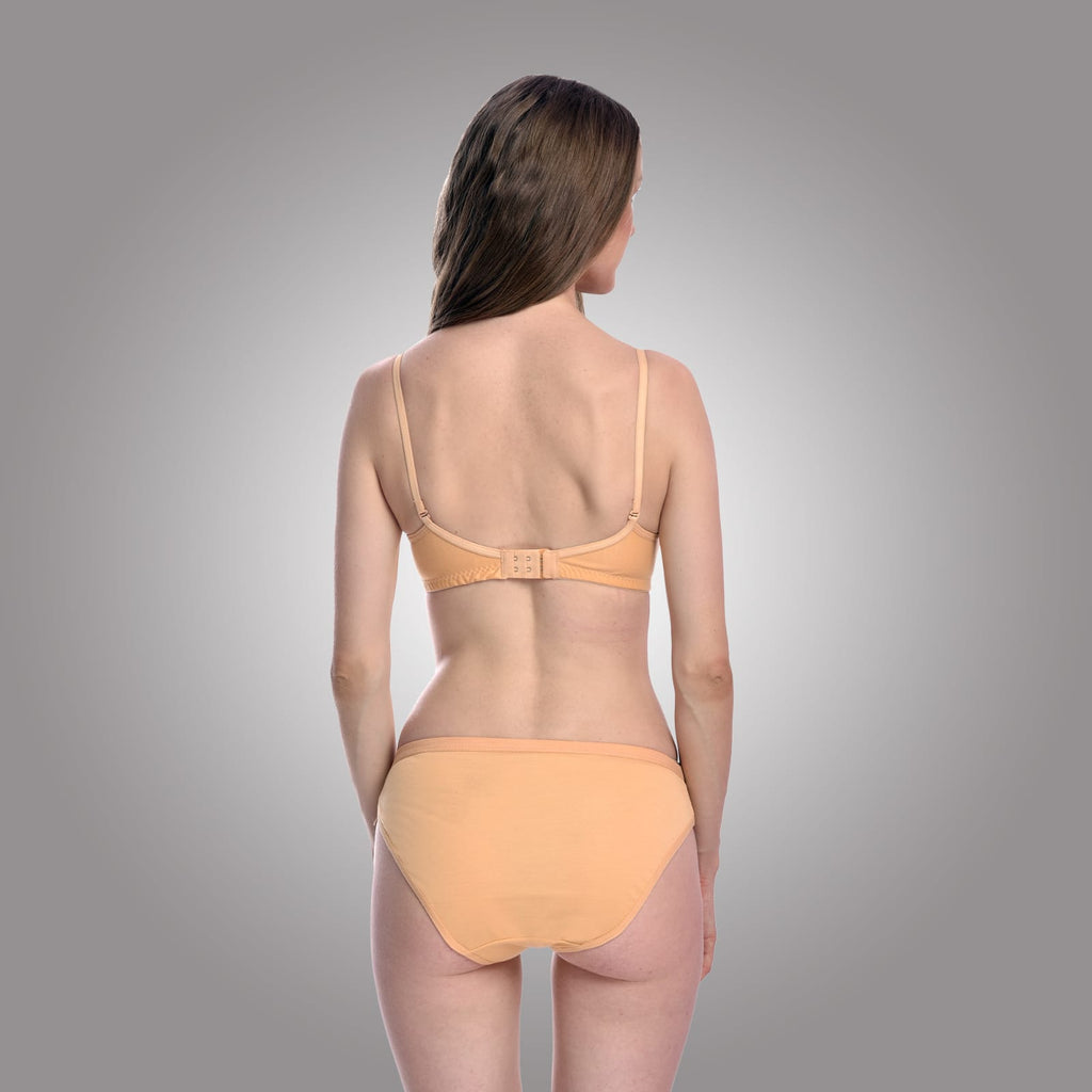back view Liamoure best cotton bras without underwire Lightly Padded orange color