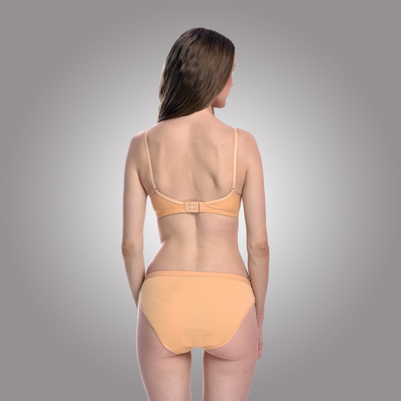 back view Liamoure best cotton bras without underwire Lightly Padded orange color