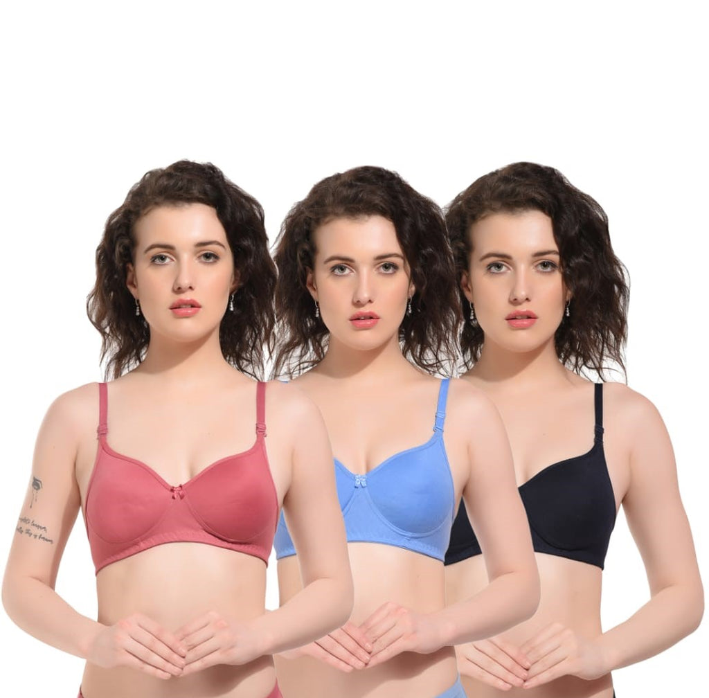 Liamoure non wired padded bra Set| Combo Pack of 3