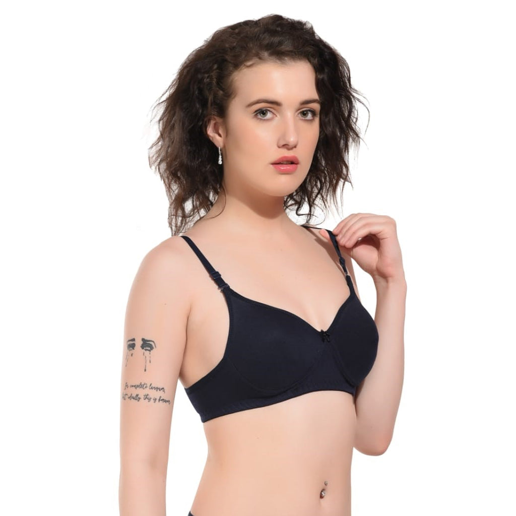 Liamoure non wired padded bra Set Black in color Side View Left