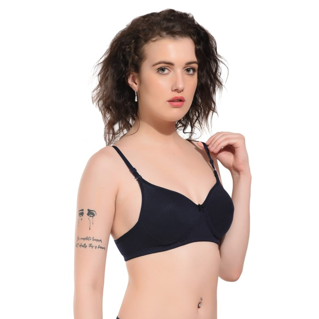 Liamoure non wired padded bra Set Black in color Side View Left