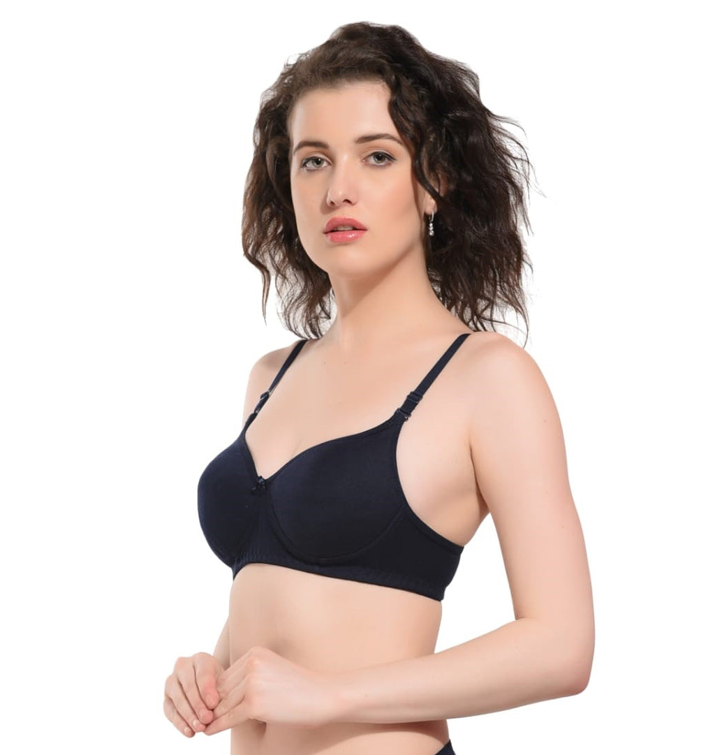 Liamoure non wired padded bra Set Black in color Side View 