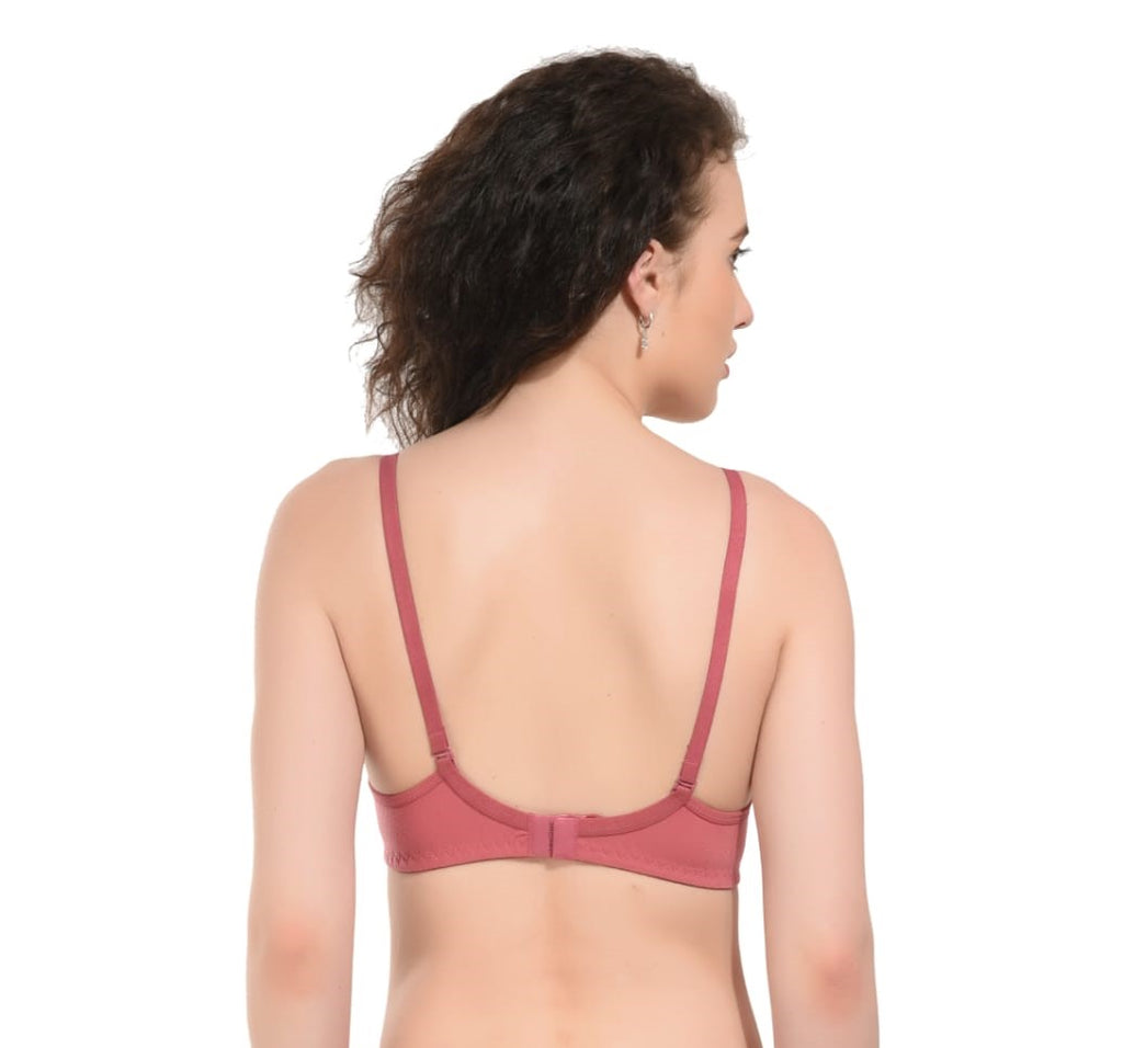 Liamoure non wired padded bra Set Red in color Back View 