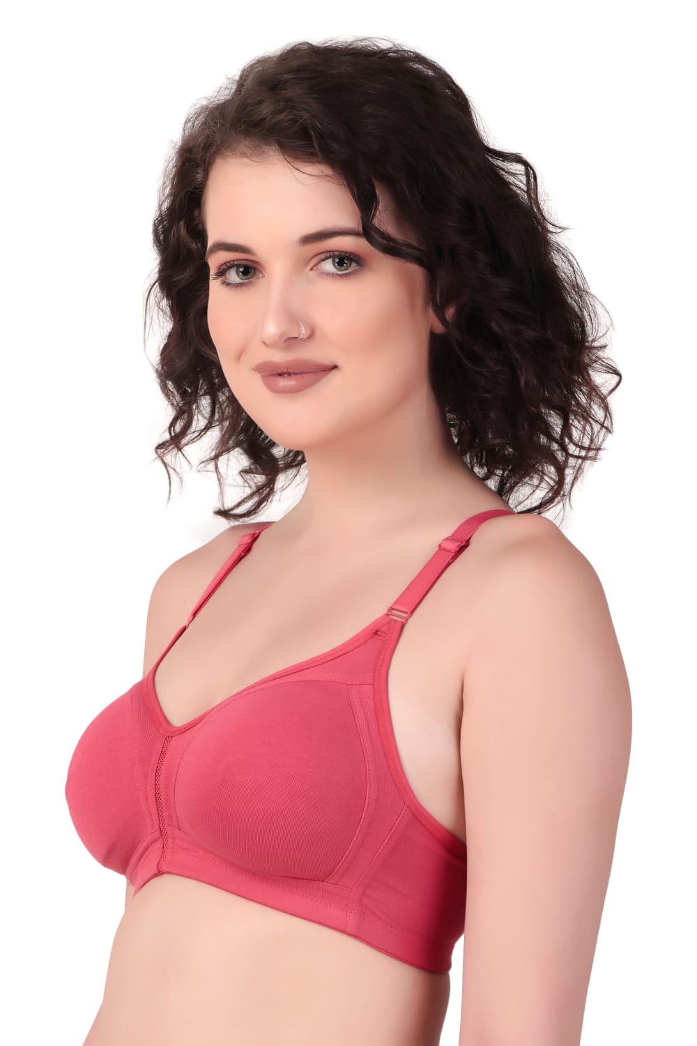 Liamoure best seamless bra Medium Coverage Non-Wired Non Padded bra for woman  in red color bra