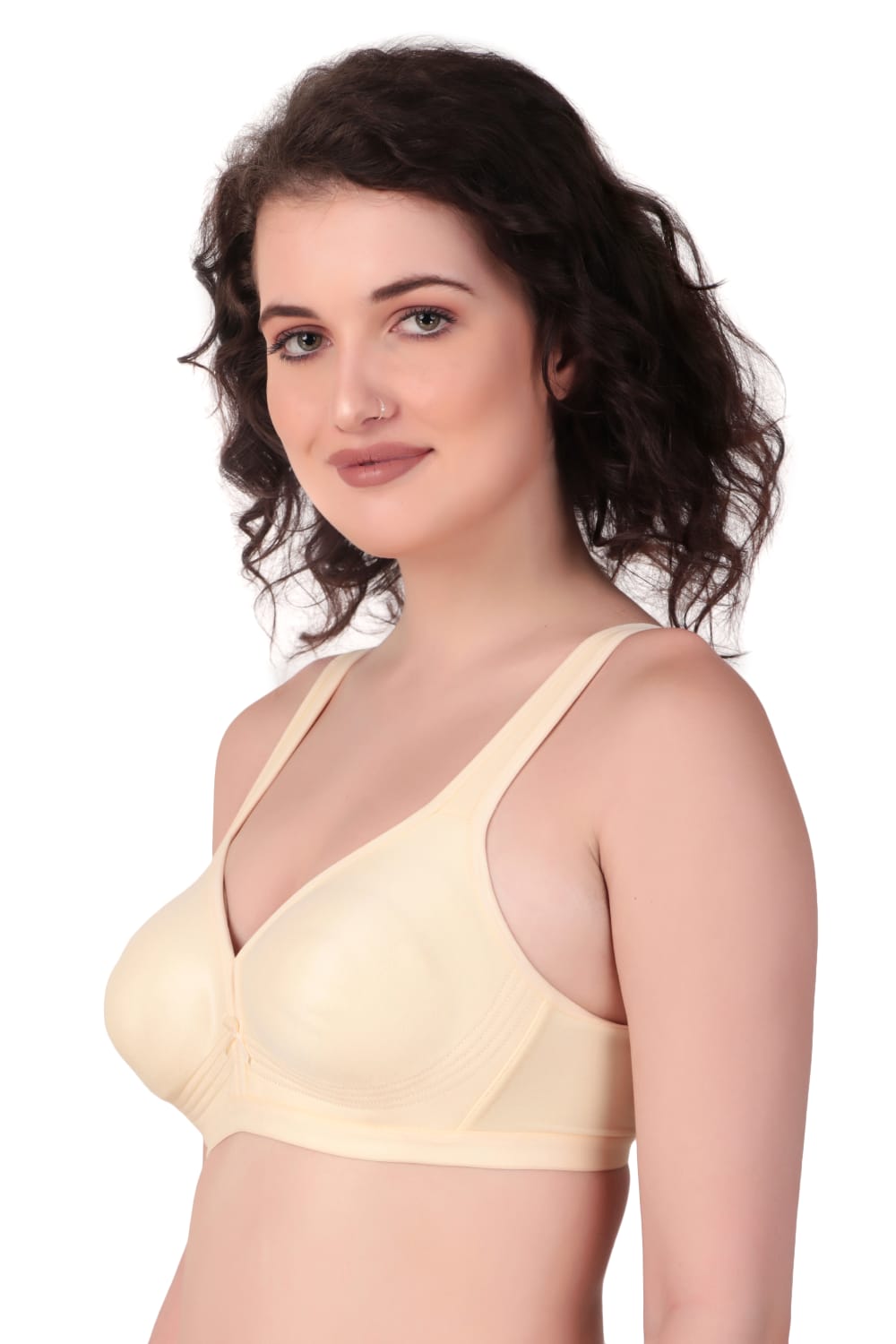 Liamoure Stylish Bra in light beige, featuring medium coverage, non padded and non wired design for daily comfort.