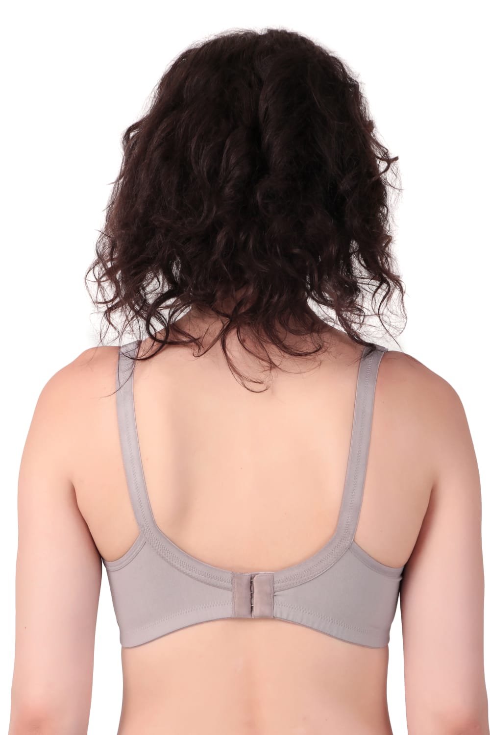 back view of Liamoure Stylish Design ladies non padded bra  Non-Wired grey color