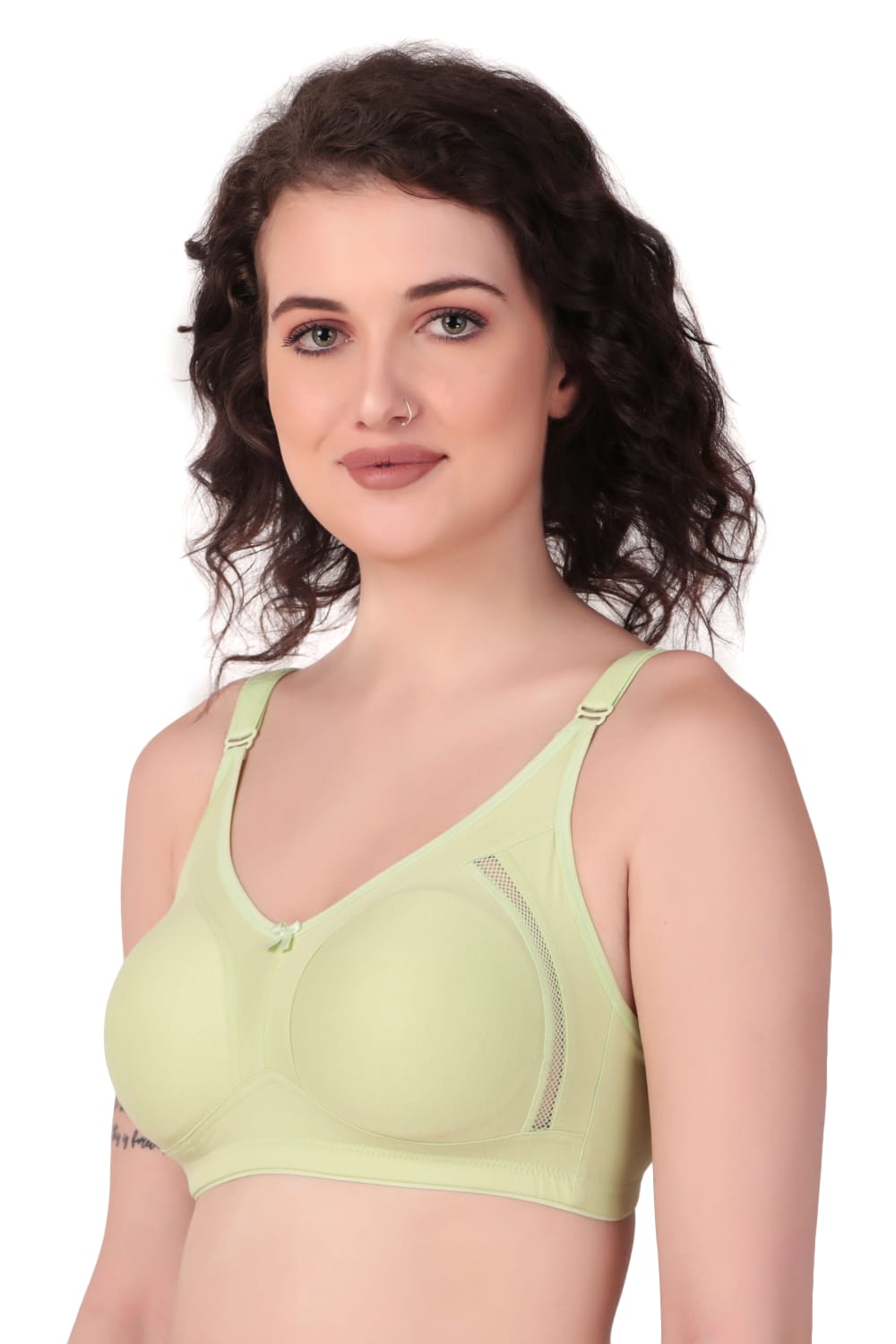 Liamoure Stylish Design ladies non padded bra  Non-Wired  green color