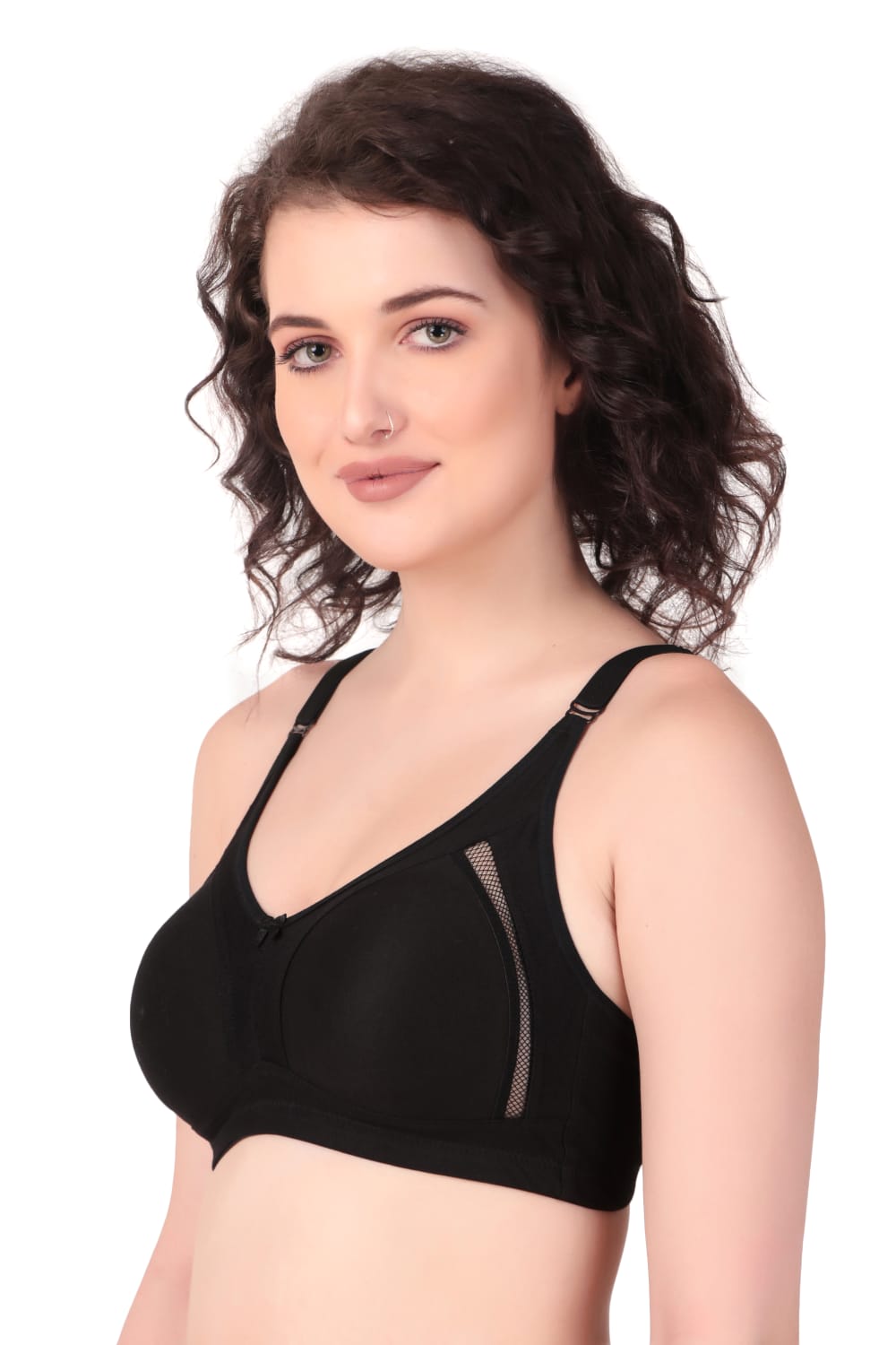 Liamoure Stylish Design ladies non padded bra  Non-Wired  black color