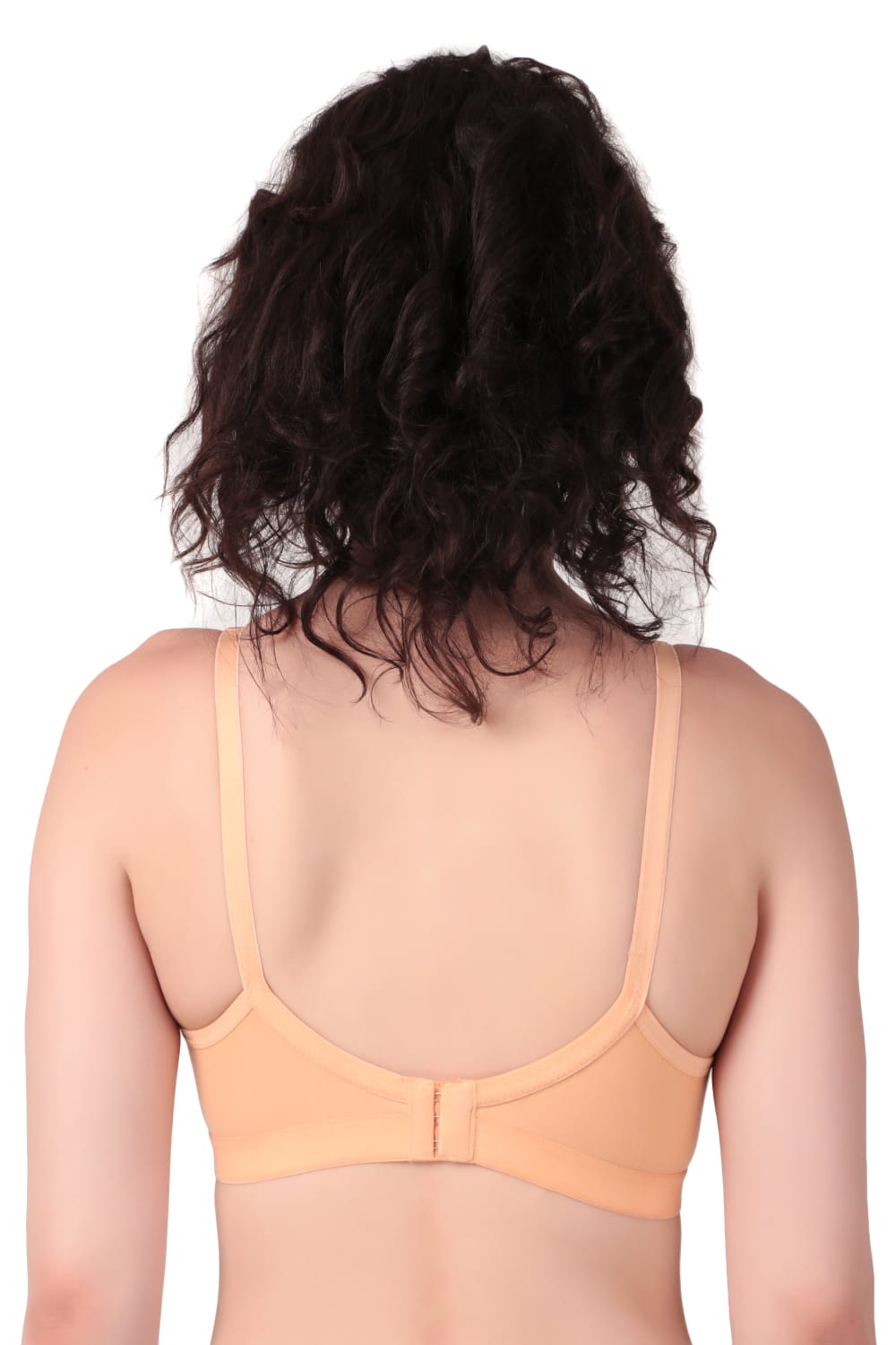back view of Liamoure Stylish Elegant Designer non padded t shirt bra non wired in golden brown color
