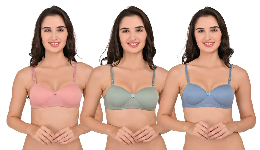 Liamoure Women Balconette Lightly Padded Bra | Combo Pack of 3 - Liamoure 