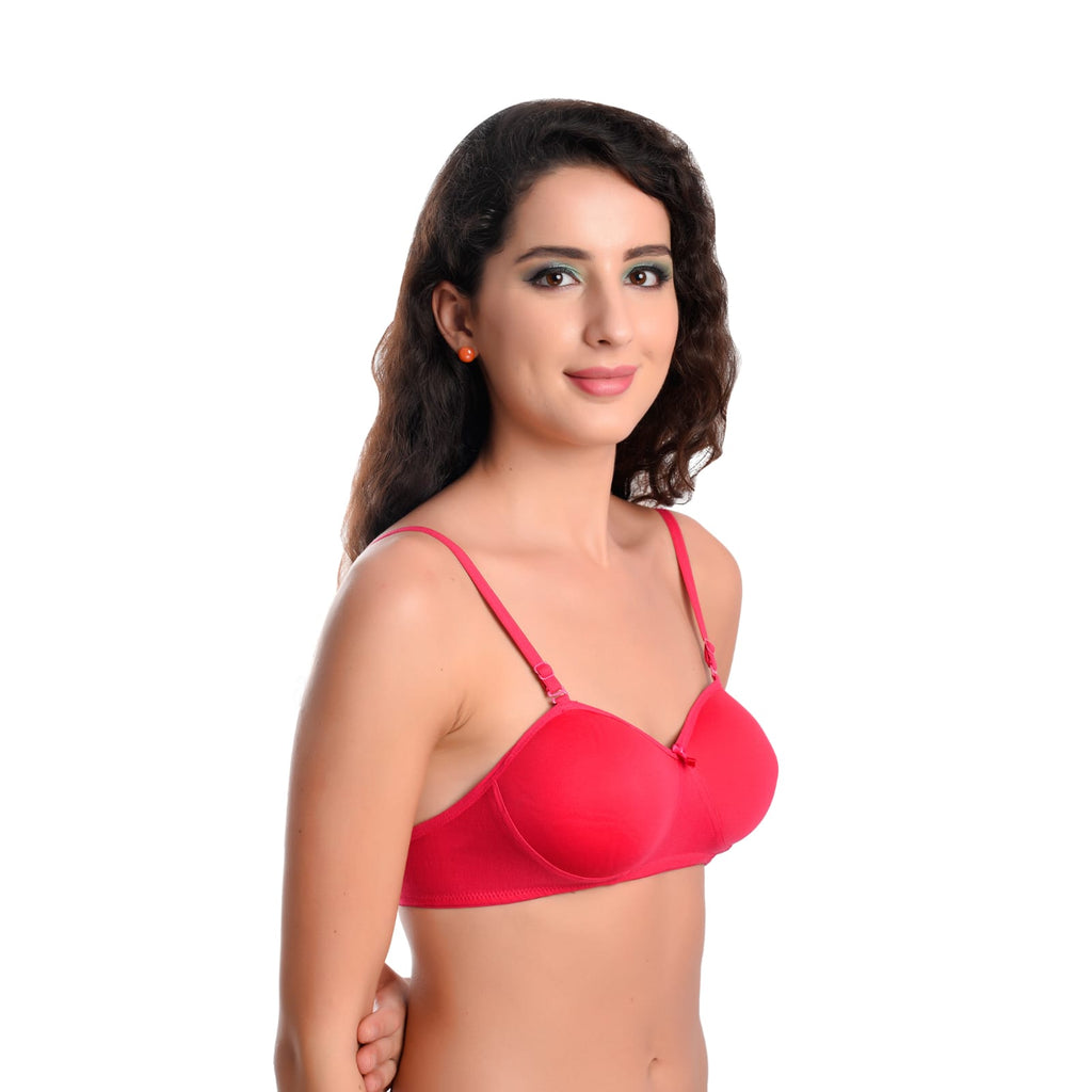 side view Liamoure Women lightly padded non wired bra T shirt Bra 