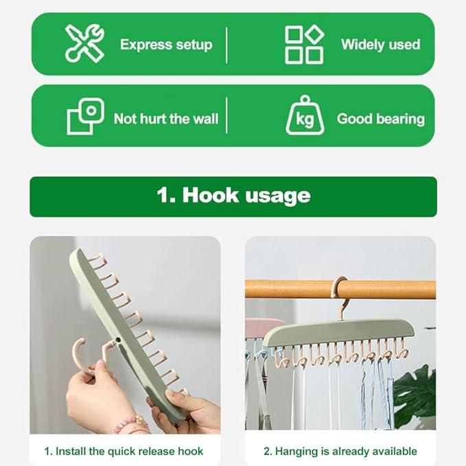 Multifunctional Closet Organizer Hanger with Hooks_2