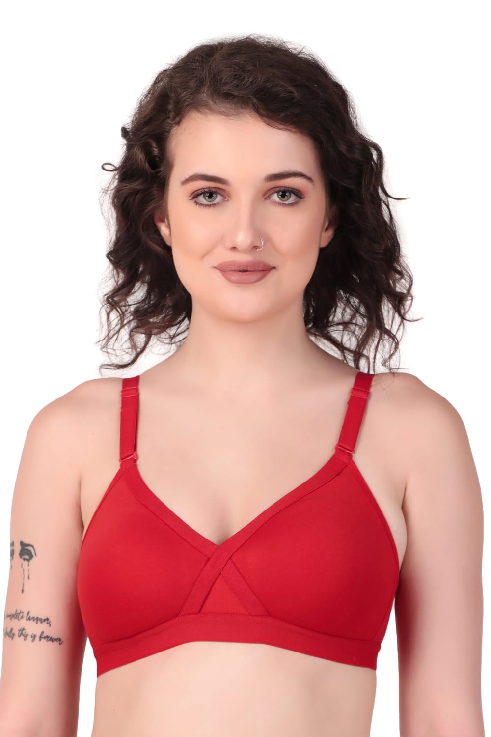 Liamoure Cross Rover Bra for Womens| Medium Coverage | Non-Padded | Non-Wired | Cotton Blend