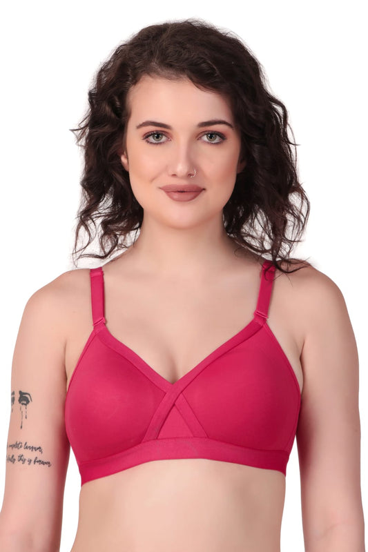 Liamoure Cross Rover Bra for Womens| Medium Coverage | Non-Padded | Non-Wired | Cotton Blend