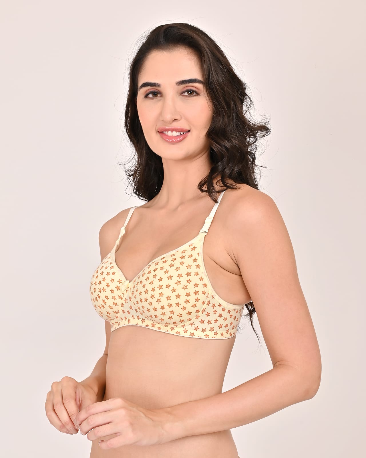 Liamoure Seamless Demi Cup Cotton Blend Lightly Padded Low/Half Coverage Bra | Combo Pack of 3