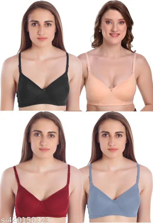 Liamoure Seamless Molded Cup Lightly Padded Bra for Women